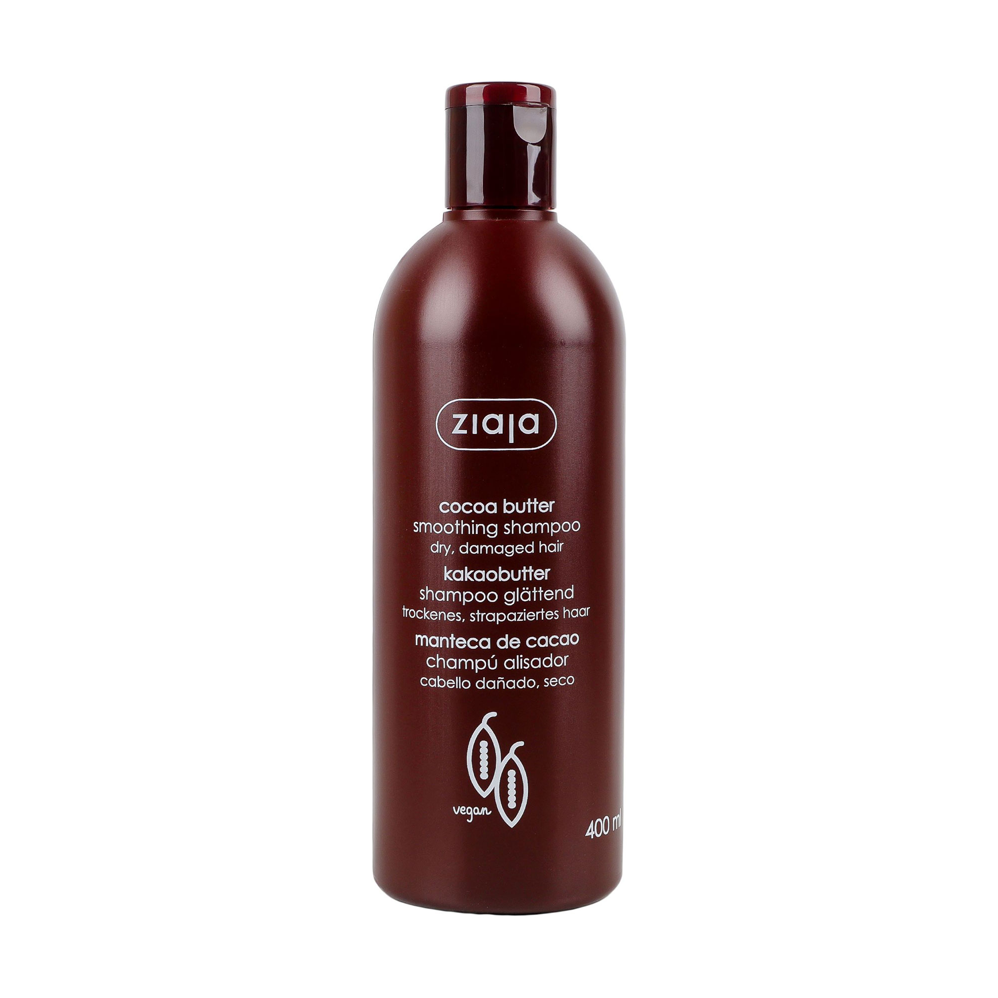 Розгладжувальний шампунь Ziaja Cocoa Butter Smoothing Shampoo Олія какао, для сухого та пошкодженого волосся, 400 мл